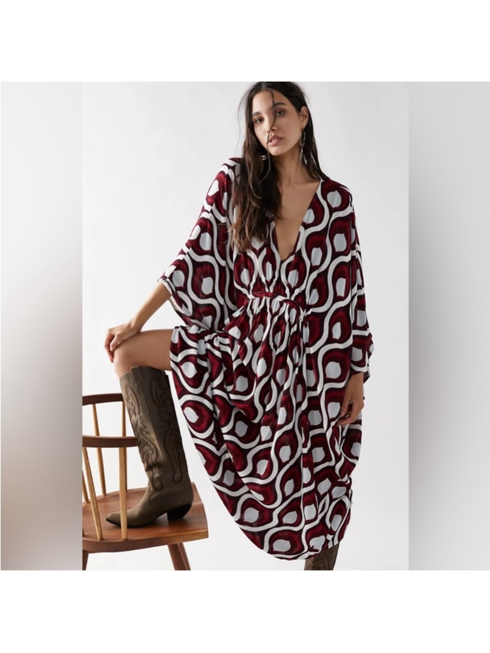 Free People Groovy Baby Maxi Kaftan OS EUC